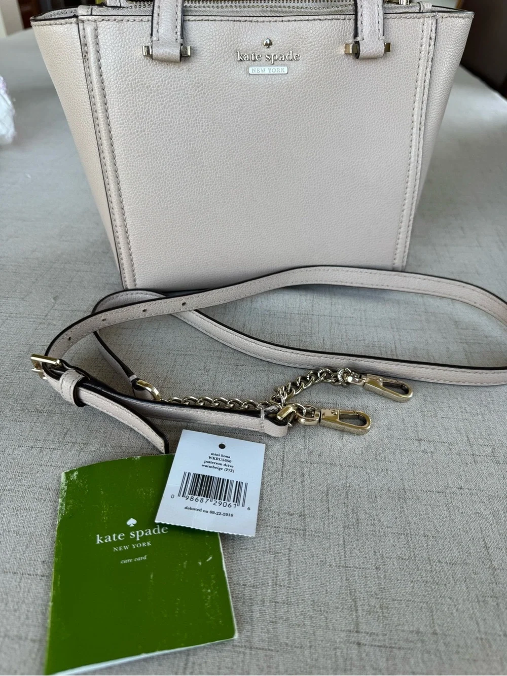 Kate Spade New York Mini Koma Pebbled Leather Bag warm beige WKRU5650